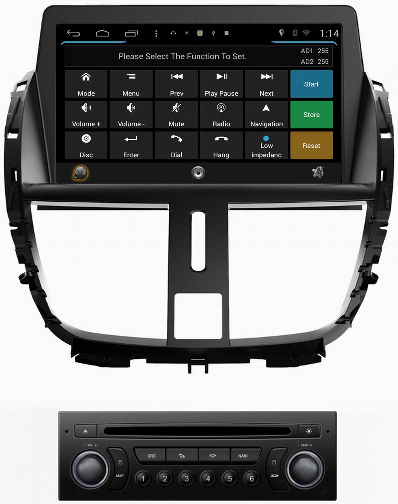 ouchuangbo car multimedia s160 for Peugeot 207 support android 4.4 gps sat nav Bluetooth phone book radio