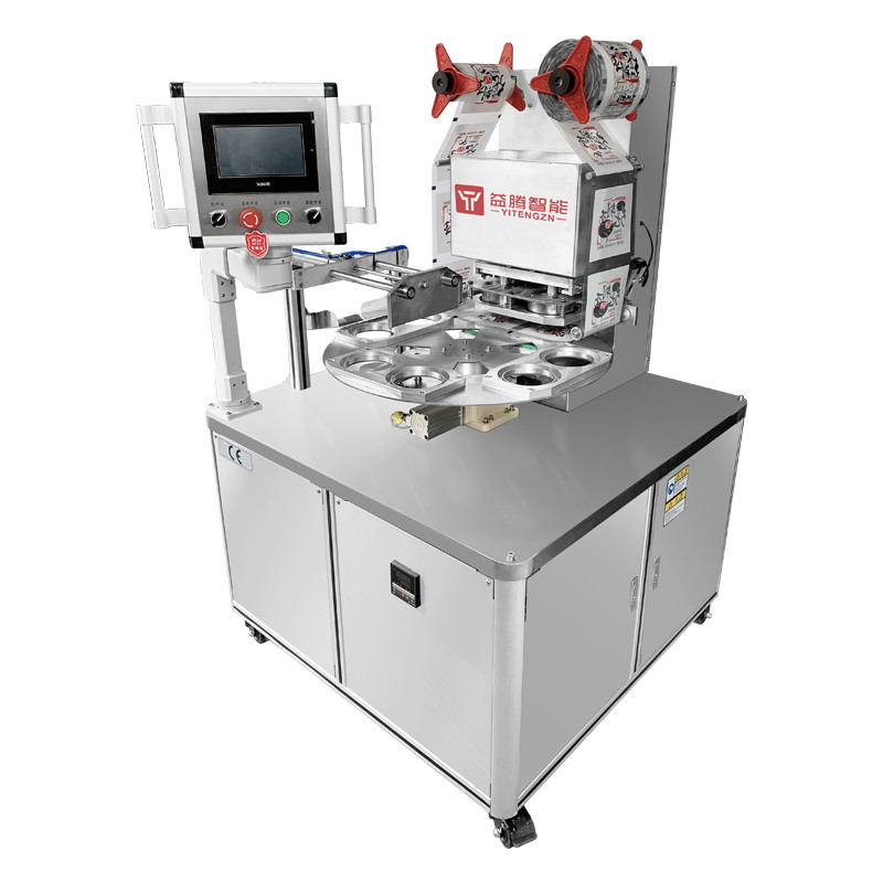 3000W Aluminum Food Tray Sealer Machine Plastic Rotary Tray Sealer For Jelly Yogurt