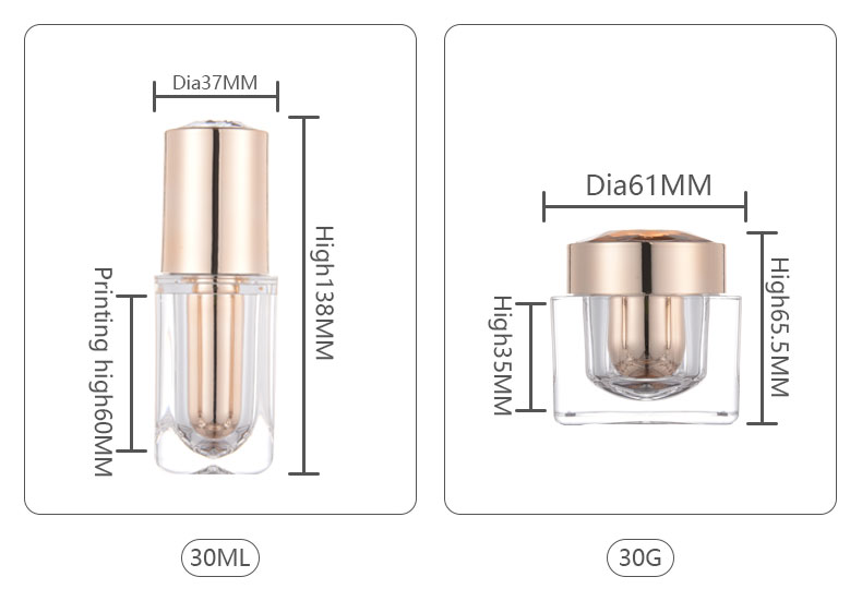 Round Plastic Acrylic Luxury Cosmetic Cream Lotion Pump Bottle 50ml