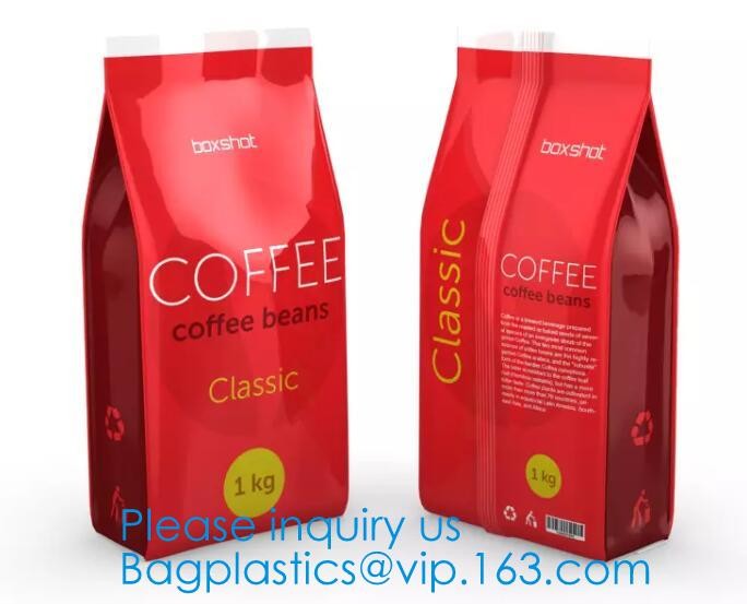 Side Sealed Square Flat Box Bottom Coffee Packaging Bags,Side Seal Gusset Food Grade Packaging Bags With Zip lockk Organic