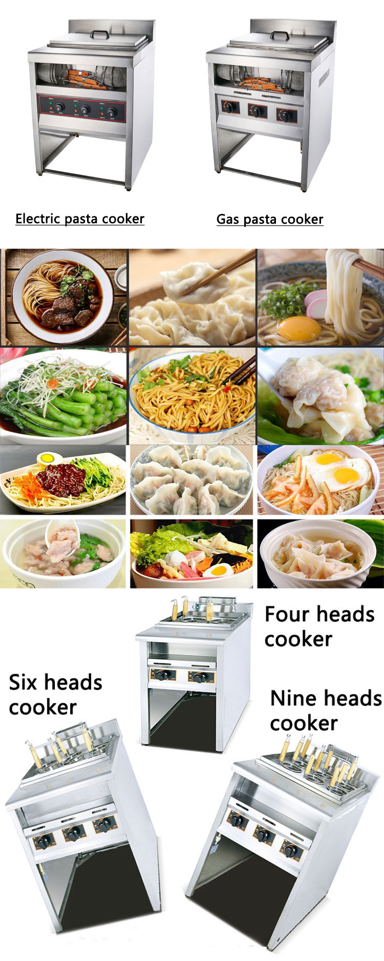 26KG Commercial Industrial Electric Gas Stove for Restaurant Rice Noodle Pasta Cooker