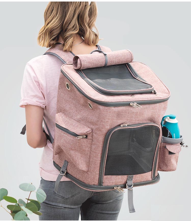 Cat Dog Hiking Backpack Pet Travel Bag Airline Approved Breathable Large 16.9 In 13.4" 25 Lbs