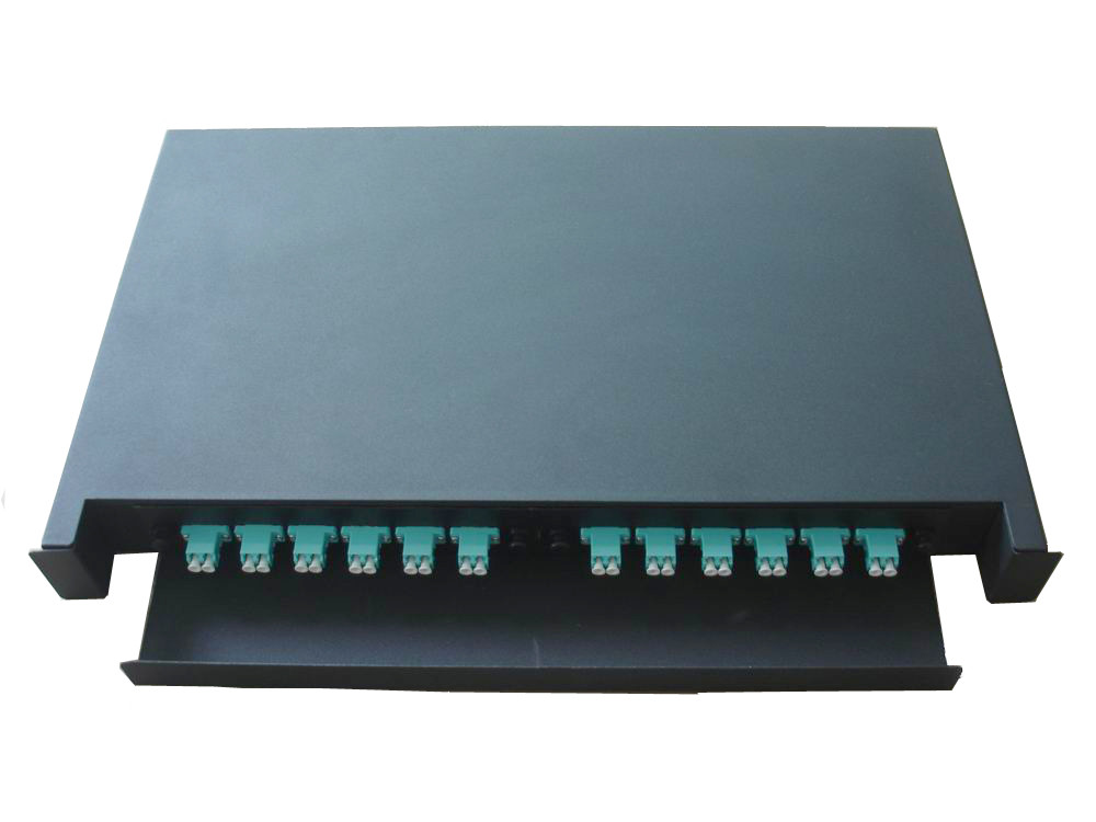 24 SC 19inch Fiber Optic Termination Box 1U Sliding Panel