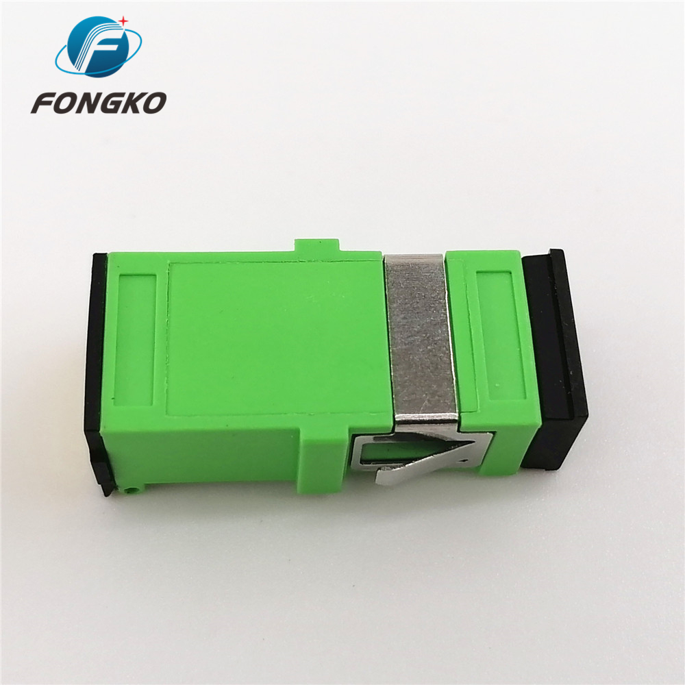 Black Auto Shutter SC/APC Adapter SC Simplex Green Shell Singlemode Fiber Optic Adapters