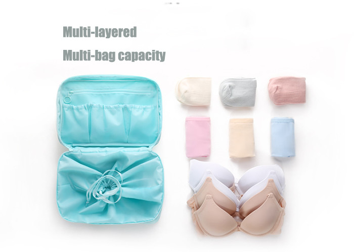Women Travel Underwear Organizer / Makeup Bag With Different Compartments