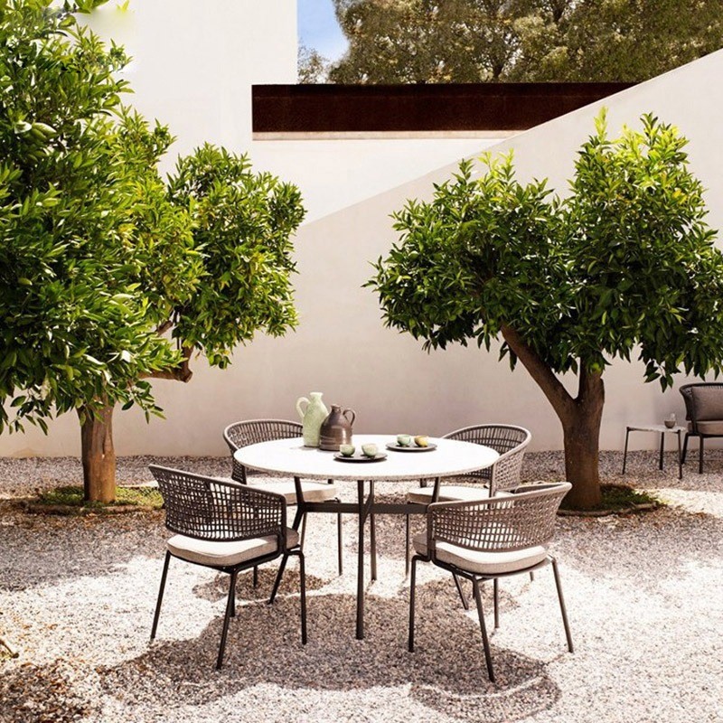 Durable Simple Patio Furniture Garden Table And Chairs Teak Outdoor Dining Set
