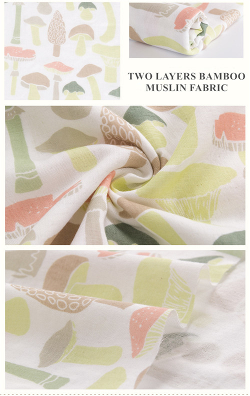 Antibacterial Organic Cotton Muslin Fabric Ultra Soft Breathable