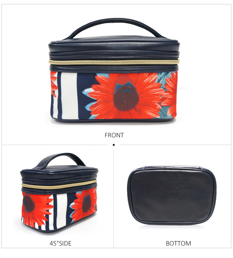 Custom PU Leather Women Travel Cosmetic Bag Set