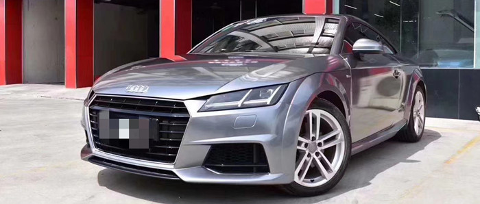 Bubble Free Swipeable Gloss Car Vinyl Wrap Titanium Steel Grey