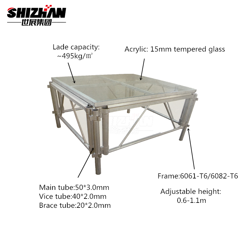 4x4 Portable Acrylic Outdoor Performance Concert Stage Platform