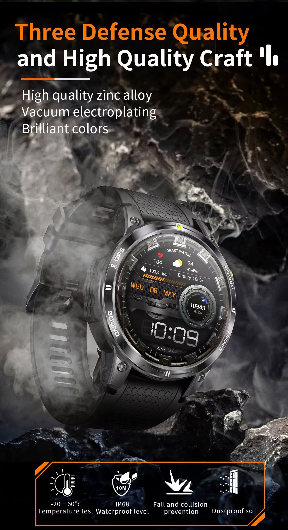 NX18 Pro Outdoor sport Smart Watch AMOLED Screen Compass GPS Tracker 400mAh Battery