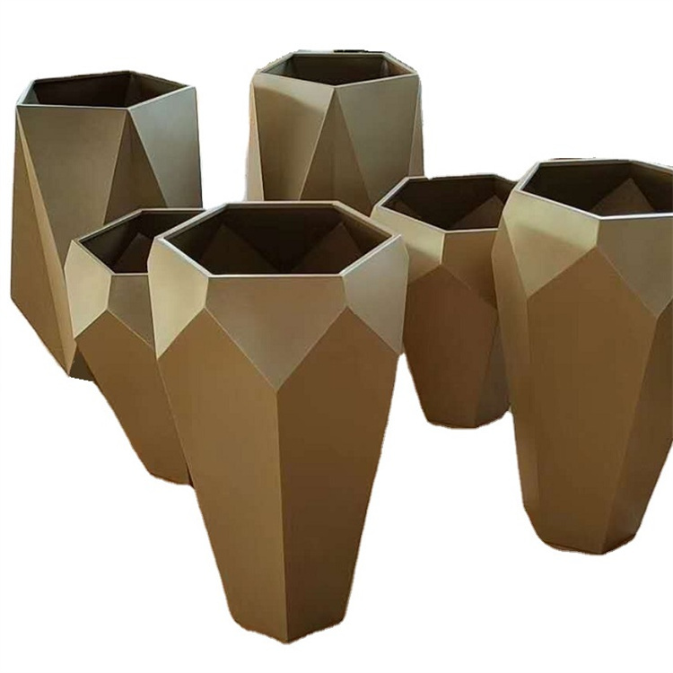 Irregular modern gold flower planters geometric flower pot