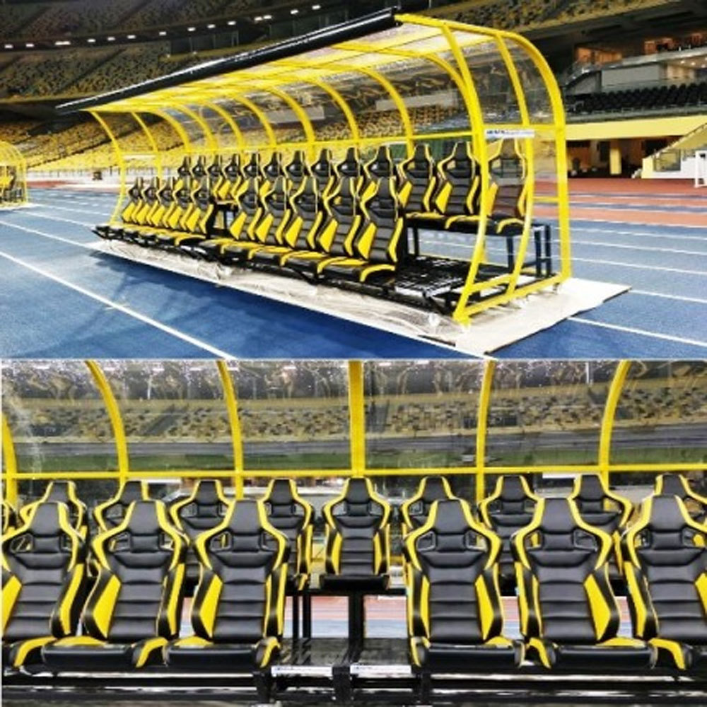Customized Logo Availabled LDK Professional Soccer Bench Seats Portable Football Shelter Aluminium Durable Soccer Team Shelter