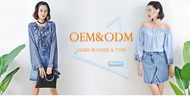 100% Lyocell Women'S Denim Blouses And Tops Casual Oversized Dress