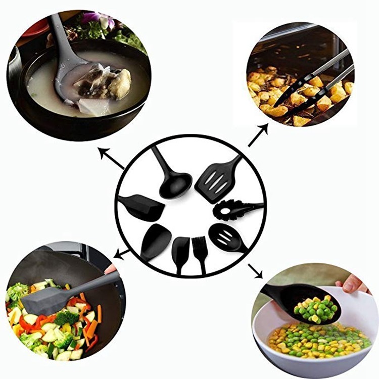 BPA Free Non Stick Cooking Baking 10 Pieces Set Silicone Kitchen Utensils Set