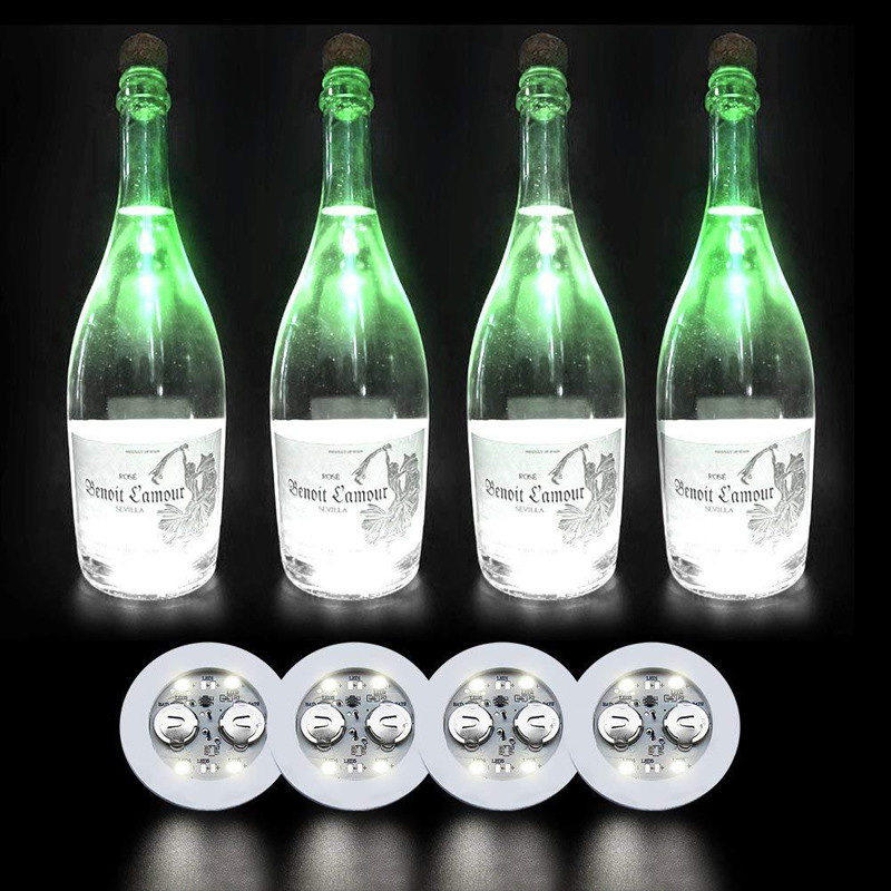 Bar Products Round LED Cup Stickers Dia 6cm PP Logo Customized