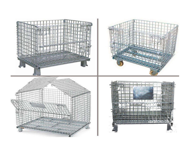 Wire Mesh Warehouse Storage Steel Pallet Cages Heavy Duty 1000kg Capacity