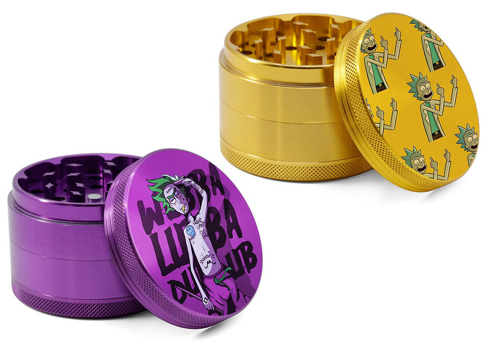Four Layer Fancy Weed Grinder Aluminum Alloy Cartoon Anime Rick Morty Morty Smoker