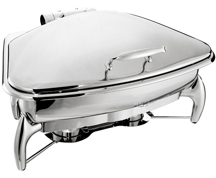 Fan-Shaped Stainless Steel Food Warmer Induction Chafing Dish Optional 5L or 8L Fan-shaped Food Container