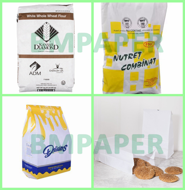 80gsm High Expansible White Kraft Paper For Wheat Flour Bags Tear Resistant