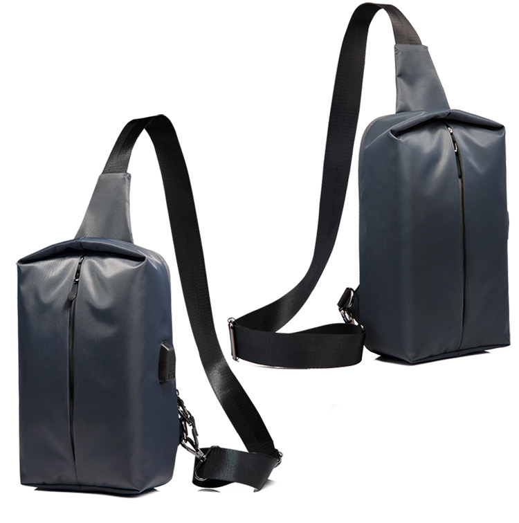 Water Resistant Polyester Lining Anti Theft Chest Sling Bags With USB 5L