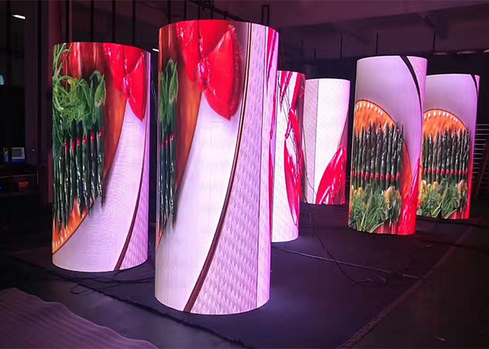 P1.875 Soft Flexible Led Display Panels 172x86 Dots Round Led Screen