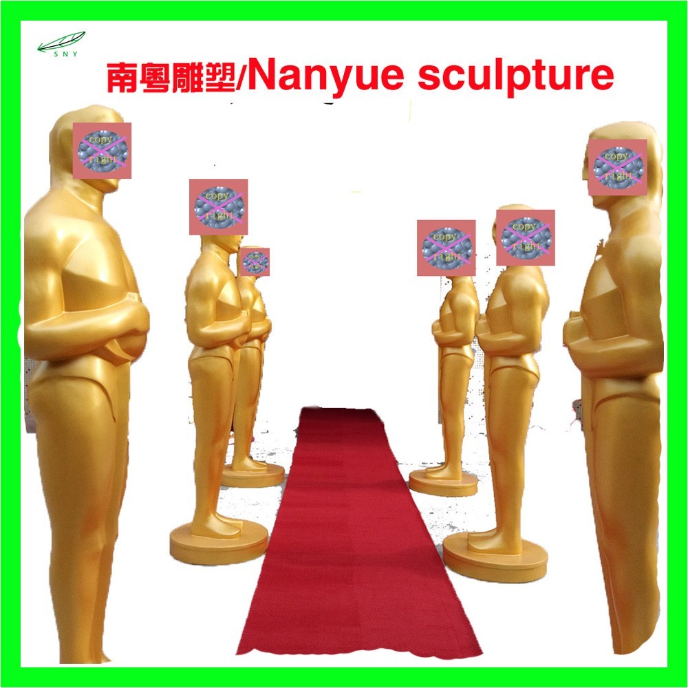customize size party decoration large golden oscar statue as decoration statue in shop/ mall /event