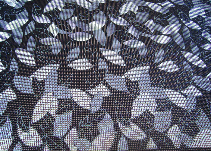 Silkscreen Metallic Sequin Curtain Fabric , Aluminum Mesh Fabric For Decoration