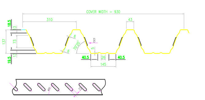 Blue Floor Tiles Manufacturing Machines Roll Forming Line For Bridge Deck Panel