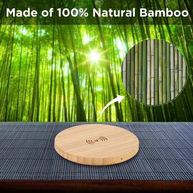 Wooden Bamboo PCB Desktop Wireless Charger 10W Pad Customized Logo