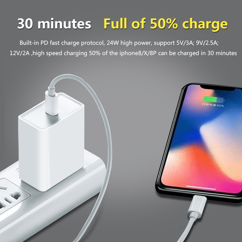 24W US PD TRAVEL CHARGER TYPE-C 28W FAST CHRGER for Macbook compatible with HUAWEI QUICK CHARGE QC3.0/QC2.0
