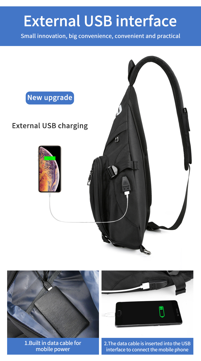 All Seasons Triangle Sling Bag Fashion Sports Student Sling Bag Rainproof