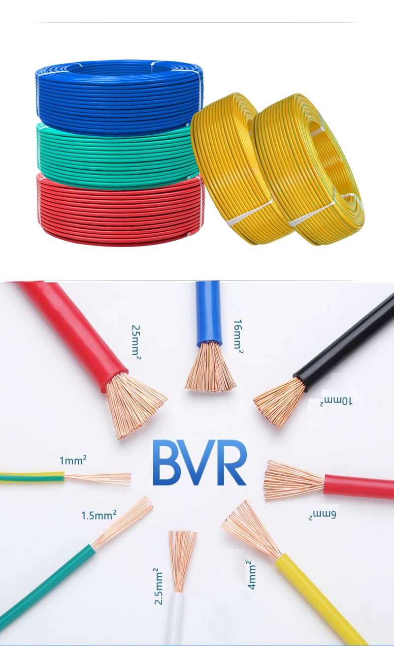 1.5mm 2.5mm 4mm 6mm 10mm Stranded Copper PVC House Wiring Electrical Cable for Residential