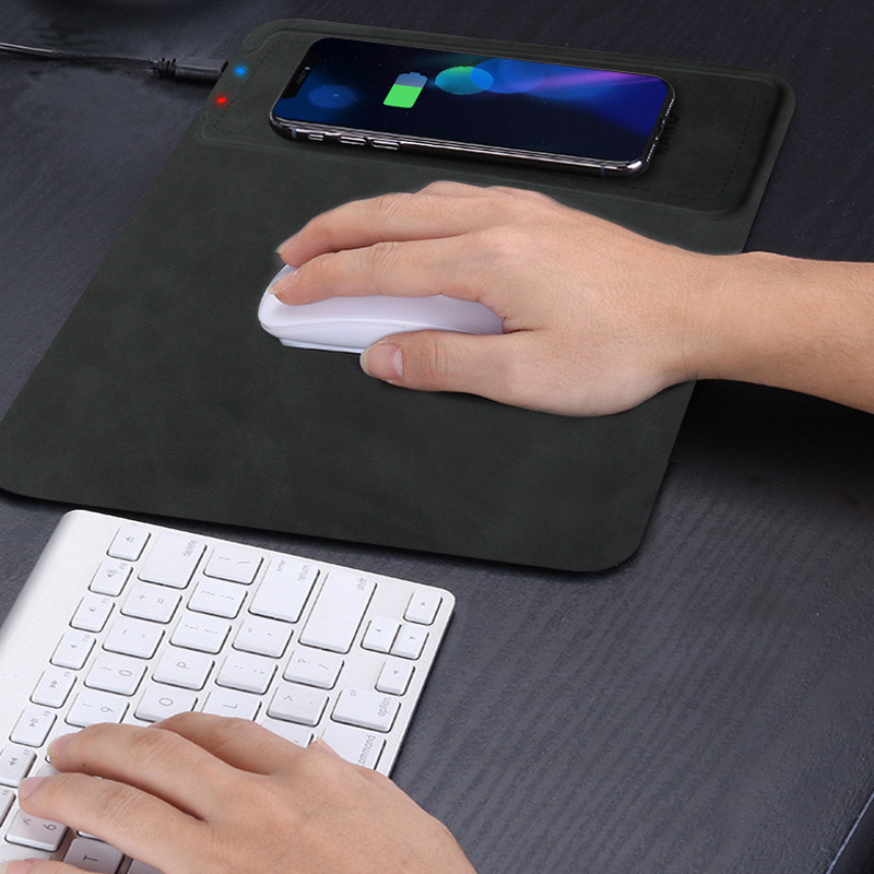 MOUSE PAD WIRELESS CHARGER 2018 10W 2 int 1 q black fast wireless phone charger large pu mouse pad for mobile phones