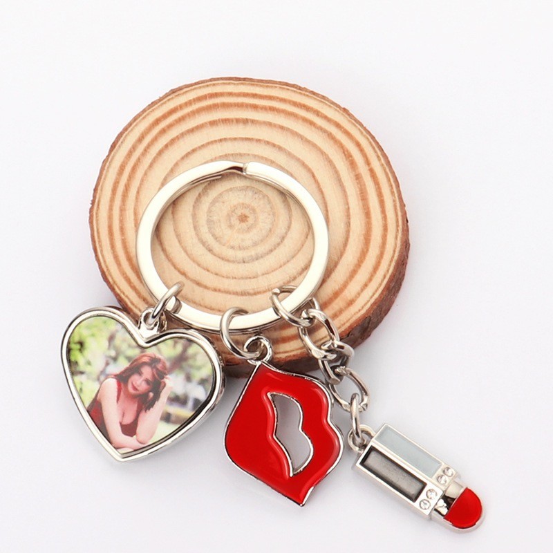 Sublimation Love-Themed Lipstick I LOVE Football Keychain Personalized Soda Bottle Opener Keychain Pendant Small Gift