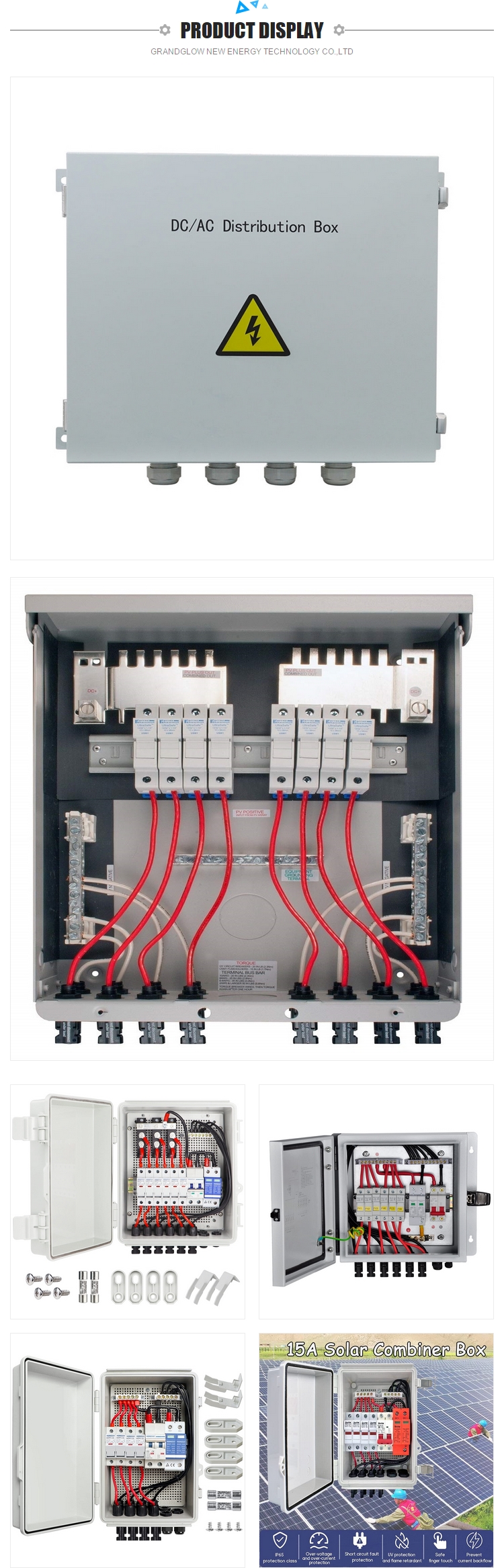20 in 2out 1000vdc Pv String Combiner Monitoring Dc1000v Combination Box with IP65 Water Resistant