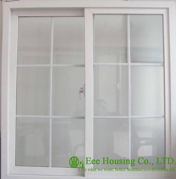 European style Grilled Design UPVC (Vinyl) Sliding Windows, 6mm Clear Tempered