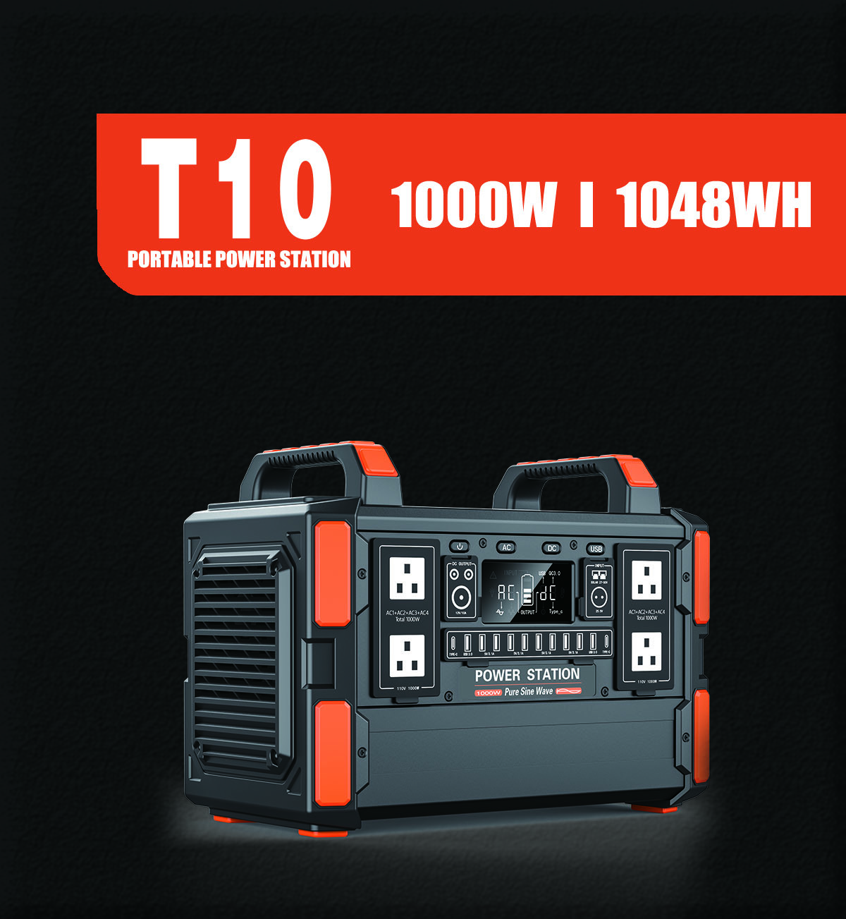 Outdoor Portable Solar Generators 1000w Power Station With Type C