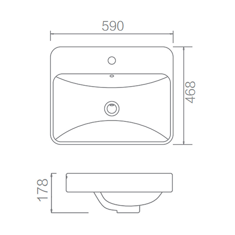 Bathroom Vanity Basin Ceramic Rectangular Washbasin WC Tabletop With Hole Basins Factory Supply