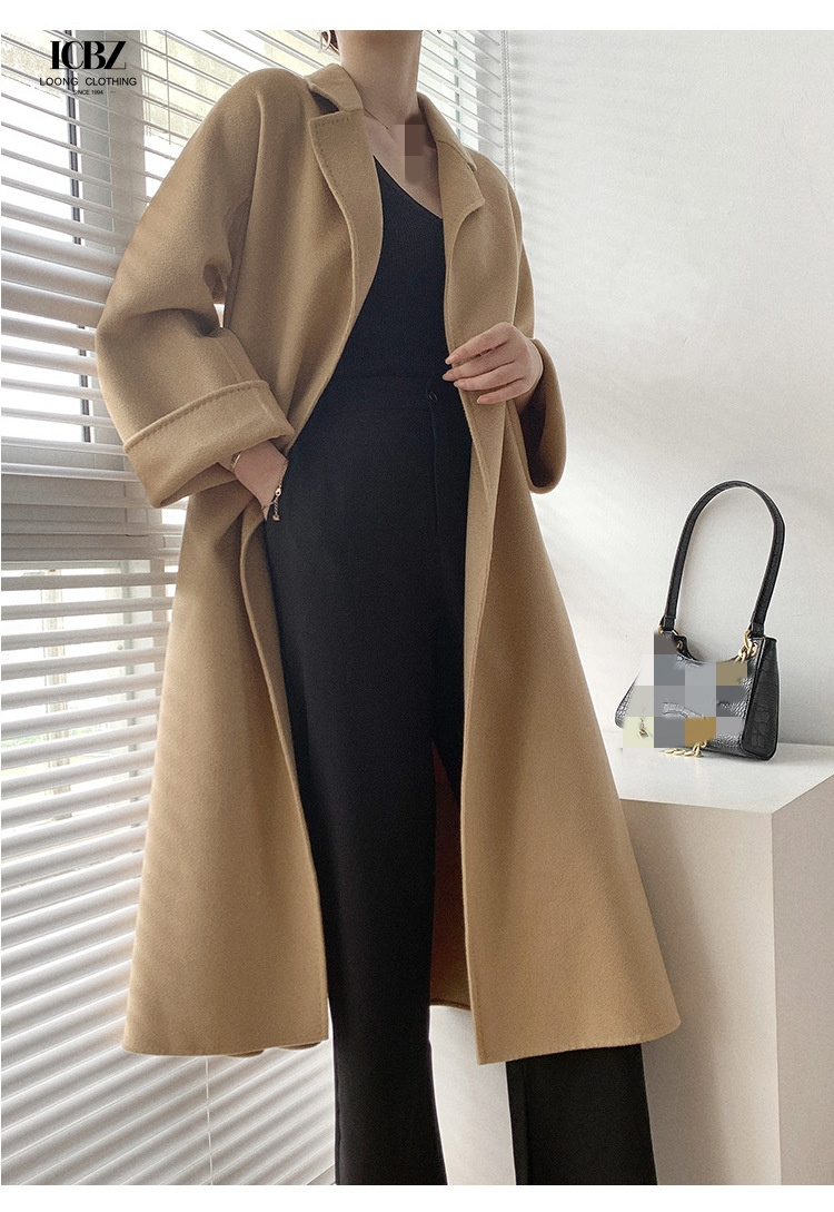 Plus Size Autumn Winter Wool Woolen Long Cardigan Jacket Woman Crop Jacket Ladies Overcoat