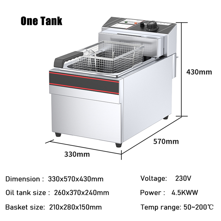 220V/110V Commerical Counter Top Stainless Steel Electric Double Tank Double Basket Deep Turkey Fryer 21 KG
