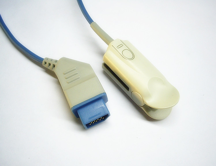 Nihon Kohden TL-201T Soft Rubber Reusable Spo2 Sensor With Rect 14Pin Connector