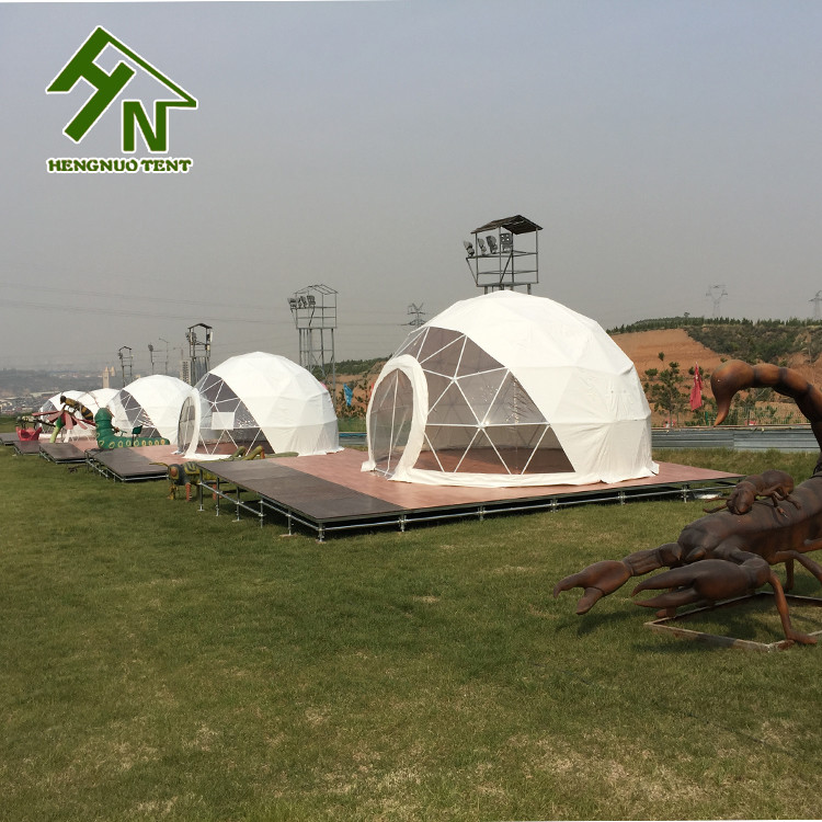 Hotel Camping Resort Waterproof Geodesic Dome House With Curtain And Door