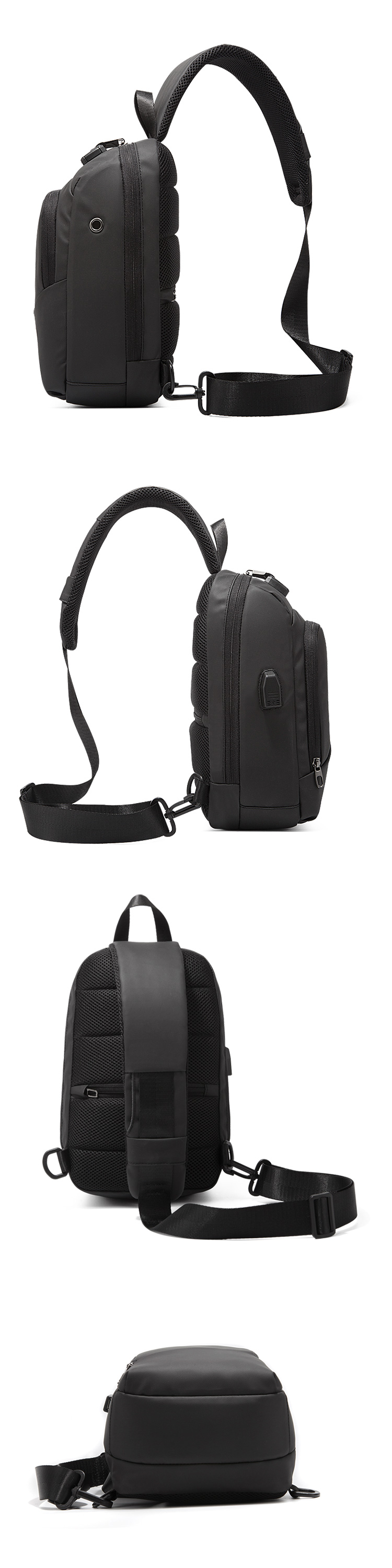 ISO9001 Anti Theft Lock Crossbody Chest Sling Bag For Men 19*12*31cm
