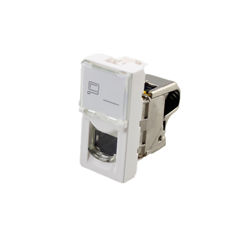 FLUKE Tested SFTP Shielded Cat6A Keystone Jack with 180 Degree Angle and Toolless Design