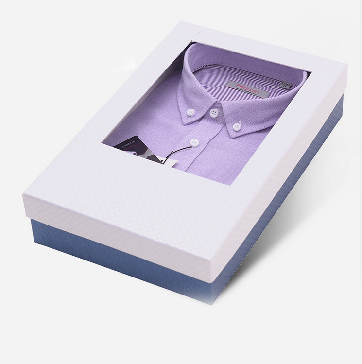 Custom design soft cardboard paper packaging box for shirt with pvc window