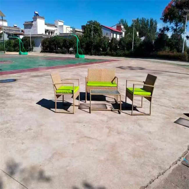 Handmade Rattan Woven Coffee Table Chair For Outdoor Dining And Relaxing Table Chair Ottoman Furniture Sets