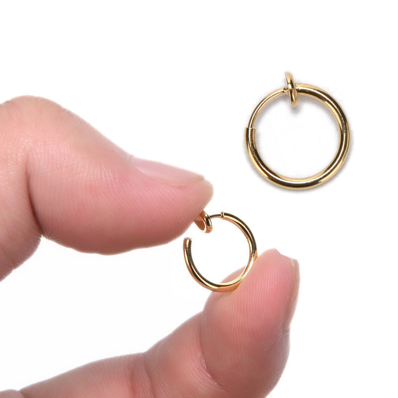6 Colors New 2 PCS Clip on Boby Nose Lip Ear Fake Piercing Rings Stud Punk Goth False Hoop Earrings Septum