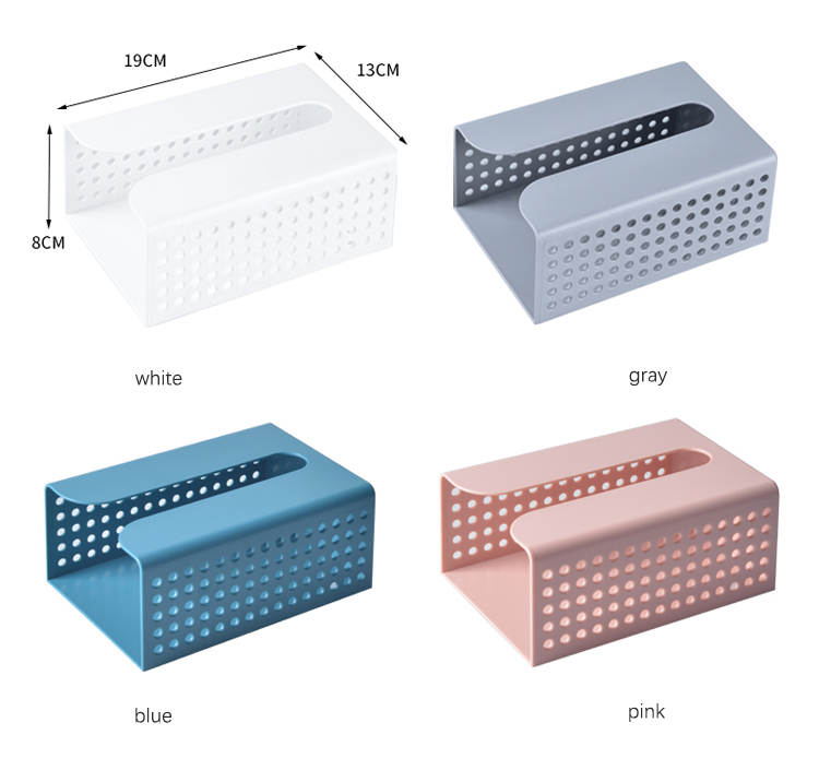 Silk Screen Plastic Kleenex Holder Pink Blue PS Facial Tissue Box