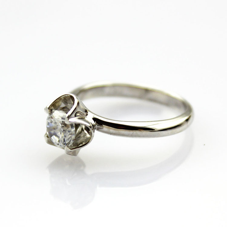 Sterling Silver Engagement Ring with Solitaire 6mm Created Blue Topaz(F88)